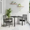 vidaXL Chaises De Jardin Vidaxl 2 Pcs Avec Coussins Noir Poly Rattan