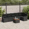 vidaXL Ensemble de canapé de jardin avec coussin 7 pcs Noir polyrotin