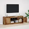 vidaXL Meuble TV avec LED Bois Vieilli 1395x34x50 cm Bois d ingénierie