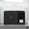 vidaXL Cabinet de salle de bain avec porte Chêne noir 90 x 29 x 55 cm