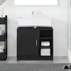 vidaXL Cabinet de salle de bain avec porte Chêne noir 63 x 29 x 55 cm