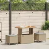vidaXL Ensemble de salle à manger pour jardin Beige polyrotin