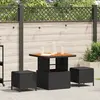 vidaXL Ensemble de salle à manger pour jardin Noir polyrotin