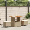 vidaXL Ensemble de salle à manger pour jardin Beige polyrotin