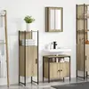 vidaXL Ensemble de mobilier de salle de bain avec étagère 3 pcs Marron