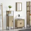 vidaXL Ensemble de mobilier de salle de bain avec étagère 3 pcs Marron