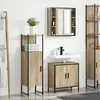 vidaXL Ensemble de mobilier de salle de bain avec étagère 3 pcs Marron