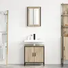 vidaXL Ensemble de mobilier de salle de bain avec étagère 2 pcs Marron