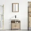 vidaXL Ensemble de mobilier de salle de bain avec étagère 2 pcs Marron