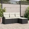 vidaXL Ensemble de canapé de jardin Noir polyrotin