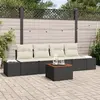 vidaXL Ensemble de canapé de jardin avec coussin 5 pcs Noir polyrotin