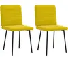 vidaXL Chaises à manger lot de 2 Jaune Velours