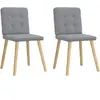vidaXL Chaises à manger lot de 2 gris clair tissu