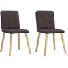 vidaXL Chaises à manger lot de 2 marron foncé tissu