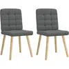 vidaXL Chaises à manger lot de 2 gris foncé tissu