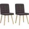 vidaXL Chaises à manger lot de 2 marron foncé tissu