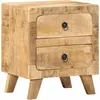 vidaXL Table de chevet 40x32x46 cm bois de manguier massif brut