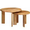 vidaXL Tables gigognes 2 pcs Marron Bois de mangue massif