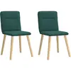 vidaXL Chaises à manger lot de 2 vert foncé tissu