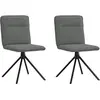 vidaXL Chaises à manger lot de 2 gris foncé tissu