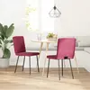 vidaXL Chaises à manger lot de 2 Rouge bordeaux Velours