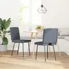 vidaXL Chaises à manger lot de 2 Gris foncé Velours