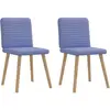 vidaXL Chaises à manger lot de 2 bleu jean tissu