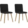 vidaXL Chaises à manger lot de 2 noir tissu