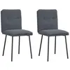 vidaXL Chaises à manger lot de 2 Gris foncé Velours
