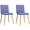 vidaXL Chaises à manger lot de 2 bleu jean tissu