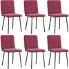 vidaXL Chaises à manger lot de 2 rouge bordeaux tissu