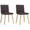 vidaXL Chaises à manger lot de 2 marron foncé tissu