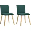 vidaXL Chaises à manger lot de 2 vert foncé tissu