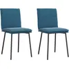 vidaXL Chaises à manger lot de 2 Bleu Velours