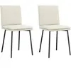 vidaXL Chaises à manger lot de 2 Crème Velours