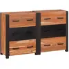 vidaXL Buffet 3 pcs Marron 110 x 30 x 75 cm Bois d'acacia massif
