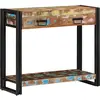 Table Console Multicolore En Bois Recyclé Et Métal