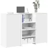 vidaXL Bureau de réception blanc 155x50x103,5 cm bois d'ingénierie