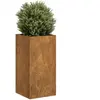 vidaXL Jardinière rouillé 40x40x80 cm acier inoxydable