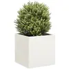 vidaXL Jardinière blanc 40x40x40 cm acier laminé à froid