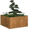 vidaXL Jardinière rouillé 80x80x40 cm acier inoxydable