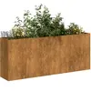 vidaXL Jardinière rouillé 200x40x80 cm acier inoxydable