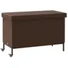 vidaXL Boîte de rangement de jardin et roues marron résine tressée