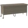 vidaXL Boîte de rangement de jardin et roues gris résine tressée