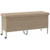 vidaXL Boîte rangement jardin roues beige 160x55x75 cm résine tressée