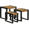vidaXL Vidaxl Ensemble De 3 Tables Gigognes En Bois Massif De Manguier