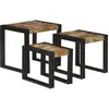 vidaXL Tables gigognes 3 pcs Multicolore Bois massif de récupération