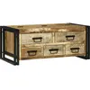 vidaXL Vidaxl Table Basse 90x50x38 Cm En Bois Massif De Mangue Brut