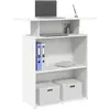 vidaXL Bureau de réception blanc 100x40x104 cm bois d'ingénierie