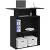 vidaXL Bureau de réception noir 100x40x104 cm bois d'ingénierie